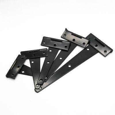 3-8 Pcs Black Paint T Shape Triangle Hinge Cabinet Shed Wooden Door Gate Hinges Hardware