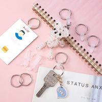 100 Sets Keychain Rings for Crafts Round Split Key Rings Metal Keychain Connector Blanks Key Rings