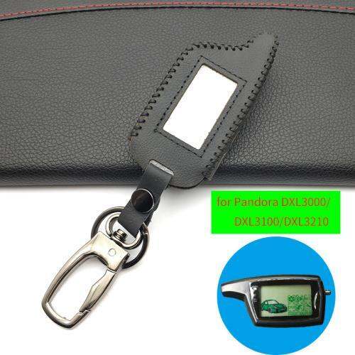 dxl-3000-leather-key-case-key-ring-for-car-alarm-pandora-system-dxl3000-dxl3100-3170-3210-3250-3290-lcd-remote-control-charm