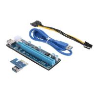 Pcie Pci-e Pci ไรเซอร์การ์ดด่วน1x กับ16x Gpu Riser Extender Sata อะแดปเตอร์ X1ไฟ Usb X16สาย6pin 3.0การ์ดคนทำเหมืองแร่