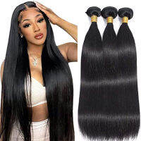 12A Raw Indian Straight Human Hair Bundles ส่วนขยายผมตรงกระดูกที่ยังไม่ผ่านกระบวนการ 1/3/4Bundles Hair Wholesale Tissage Cheveux