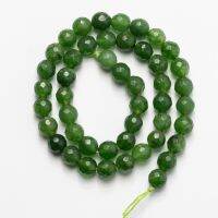 【✔In stock】 WYSUYU SHOP กำไลลูกปัดหินธรรมชาติ Jades Green Faceted สายคล้องแว่นตาลูกปัดสำหรับทำเครื่องประดับขนาด8มม. สร้อยข้อมือสร้อยคอต่างหูแบบ Diy