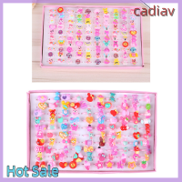 ของขวัญคริสต์มาส Cadiav 10ชิ้นแหวนเรซินการ์ตูนเด็กเด็กน่ารักคละแบบ