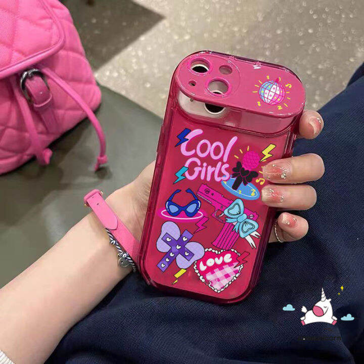 เคสโทรศัพท์-kaca-rias-ฝาพับใช้ได้กับ-iphone-11-14-12-13-pro-max-7-8-plus-xr-14-plus-x-xs-max-se-2020เคสนิ่มสติ๊กเกอร์กราฟิตี้ลายการ์ตูนน่ารักตลก