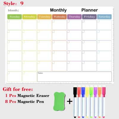 A3 Size Magnetic Monthly Weekly Planner Calendar Table Dry Erase Whiteboard Blackboard Fridge Sticker Message Board Menu
