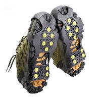 1คู่รองเท้ากลางแจ้งครอบคลุม10สตั๊ด Anti-Slip สวมใส่ Mountaineering Snow รองเท้า Spikes Ice Grips Cleats ปีนเขา Marshland