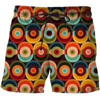 Hot Sale Beach Shorts for Men Geometric abstract pattern 3D Printed Mens Short Casual Swimming Pant Street Clothing Fashion