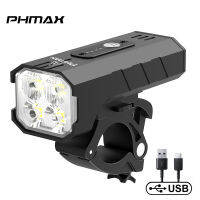 PHMAX ไฟหน้าจักรยาน,ไฟฉายจักรยานทำจากอะลูมิเนียมอัลลอยทรงสูงพร้อมจอแสดงผลข้อมูลไฟหน้าจักรยานความสว่างสูง