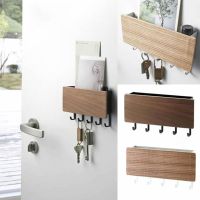 Wall-hung Type Wooden Wall Shelf Sundries Storage Box Hanger Organizer Key Rack Wall Hook Picture Hangers Hooks