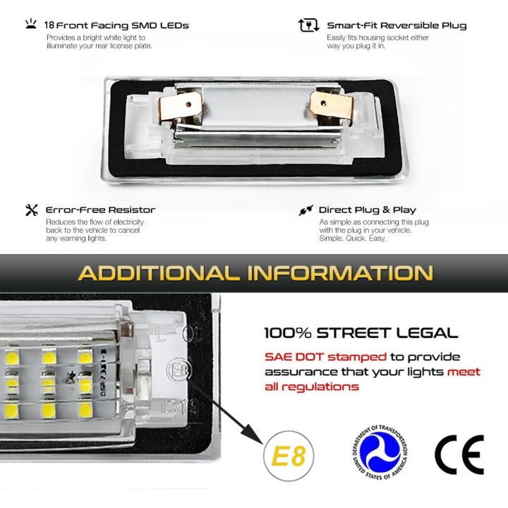 2pcs-led-number-license-plate-light-lamp-no-error-for-audi-tt-mk1-8n-roadster-8n9-coupe-8n3-white-18-smd-led-car-light