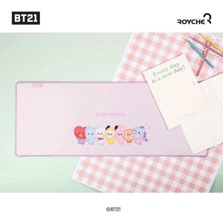 bt21-เป็นทางการ-bt21-minini-แป้นพิมพ์-แผ่นรองเมาส์-long-mouse-pad