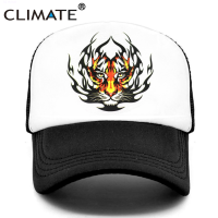 2023 New CLIMATE Cool Tiger Trucker Cap Fire Tiger Fire Cap Men Women Hip Hop Funny Hat Baseball Cap Cool Summer Mesh Cap Versatile hat