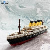 KNEW BUILT TITANIC 3D พลาสติกรุ่นเรือบล็อกอาคารสำหรับผู้ใหญ่ Micro MINI อิฐของเล่นชุดประกอบ Cruise เรือเด็กของขวัญ-Cailine