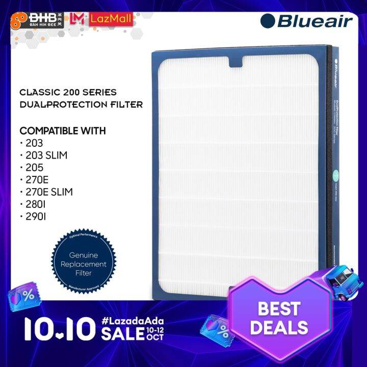 Blueair Replacement Filter for Classic 200 Series - DualProtection ...