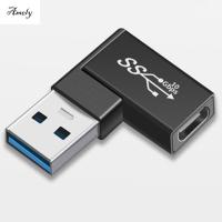 AMELY Type C ตัวเมีย USB 3.0อเนกประสงค์เป็น Type C ตัวแปลงข้อมูลแบบ C USB แบบพกพาได้90องศา3.0ตัวผู้อะแดปเตอร์ OTG USB 3.0เครื่องชาร์จไฟแปลงกระแสไฟฟ้าปลั๊กขั้วต่อ OTG