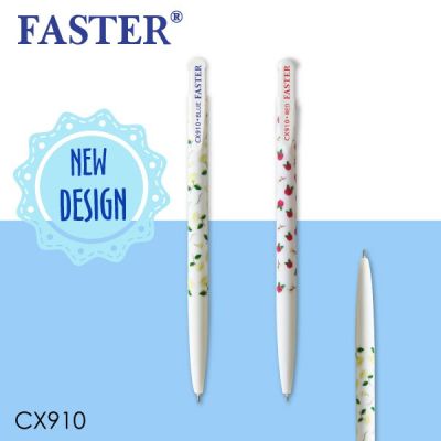 Faster Floral Design CX910 ปากกลูกลื่น ฟลอรอล ฟาสเตอร์ 12 ด้าม/กล่อง