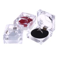Free Shipping 1pc Hot Sale Jewelry Package Ring Earring Box Acrylic Transparent Wedding Packaging Jewelry Box