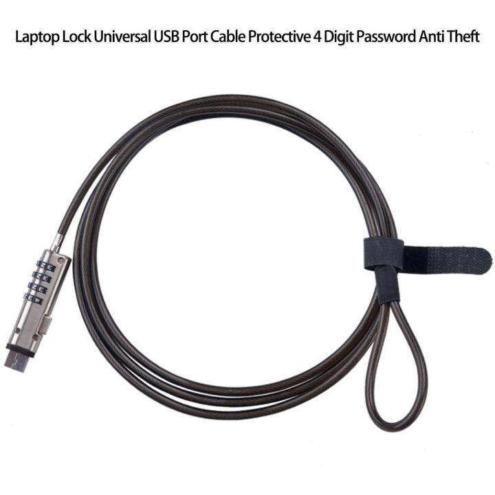 USB Port Cable Security Protective Anti Theft Universal Combination 4 Digit Password Keyless