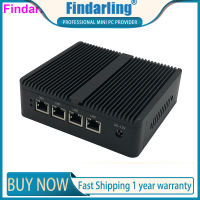 Fanless Soft Router Intel E3825 Mini PC with VGA HDMI and 4 Intel Gigabit LAN for Pfsense OPNsense Firewall Router Desktop Computer Routers