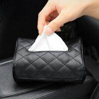 【ขายร้อน】 XueHua❉ ที่ใส่กล่องทิชชู่ในรถยนต์ PU Leather Dashboard Napkin Paper Box Case Holder For Home Office Auto Accessories Black Pink