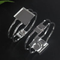 Wholesale~Inner:25mm Square Tray 5pcsLot Copper with Silver Plated Color celet Fashion Vintage Bangle DIY Jewelry