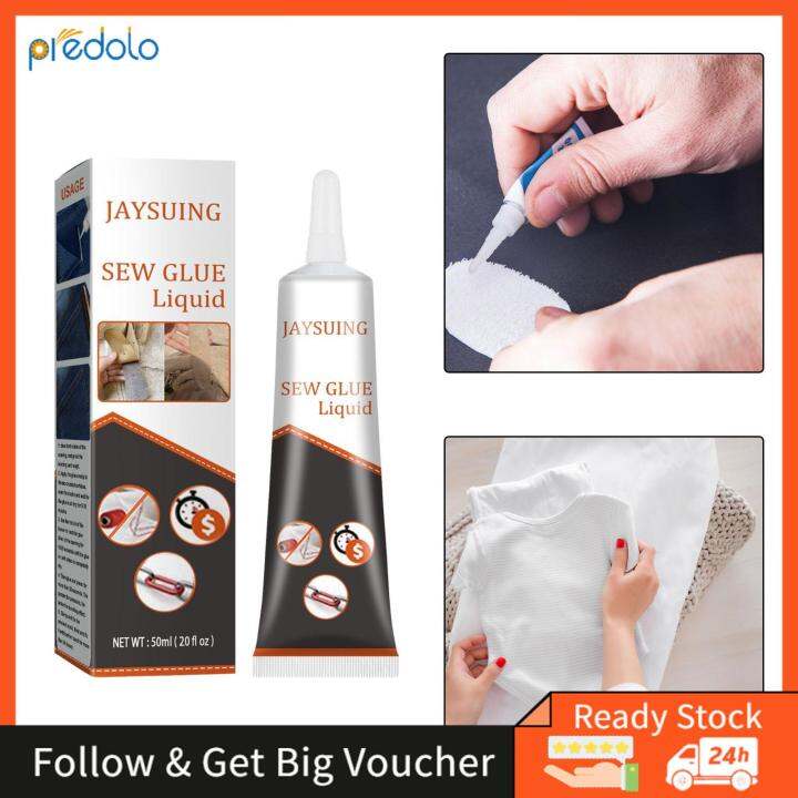 predolo 50ml Fabric Glue 50ml Reinforcing Sew Line Glue for Denim Silk