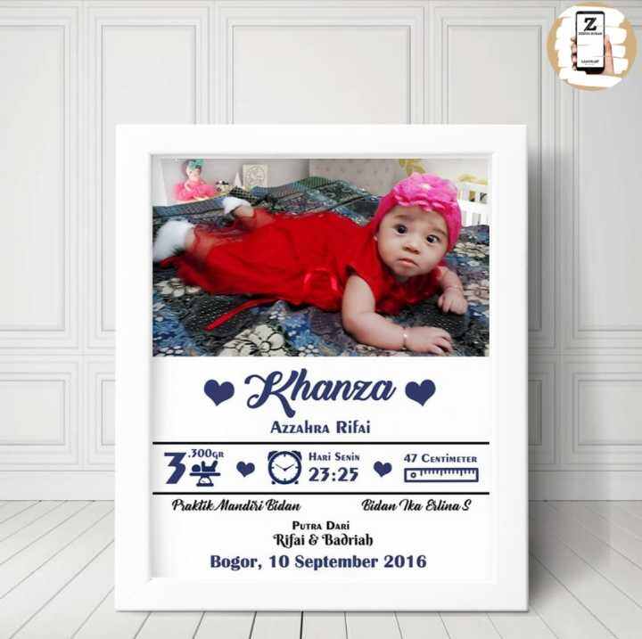 Biodata Kelahiran Bayi Murah 20x25 10r Plus BingkaiPutih Cantik Tema ...