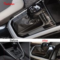 Tonlinker Interior Car Door Gear Panel Cover Sticker for Volkswagen POLO 2019 Car Styling 1 PCS Stainless steel Cover Sticker