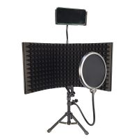 Professional Studio Recording Microphone Isolation Shield with Pop Filter, High Density Absorbent Foam Filter Vocal FB-PS68(69)