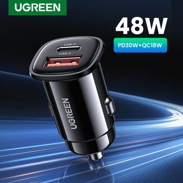 ugreen-usb-ที่ชาร์จแบตในรถ30w-ชาร์จเร็ว4-0-qc4-0-qc3-0-pd-type-c-ชาร์จ-usb-ในรถเร็วสำหรับ-iphone-14-xiaomi-โทรศัพท์มือถือ