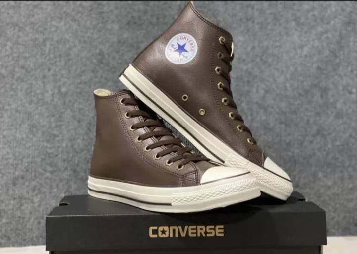 รองเท้าหนังหุ้มข้อ-converse-all-star-สีน้ำตาล-สินค้าพร้อมส่ง-เก็บเงินปลายทาง