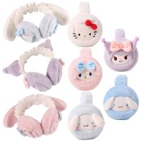 Cartoon Sanrioed My Melody Cinnamoroll Kuromi Hellokittys Doll Plush Soft Ear Warmer Kawaii Cute Winter Warm Earmuffs for Women