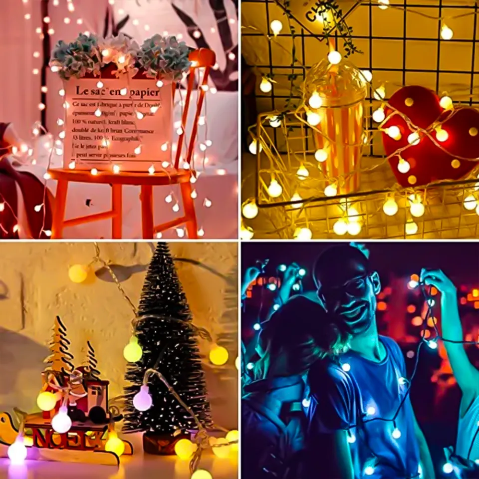 20 Leds Hiboom Globe String Lights Waterproof Christmas Tree Indoor Party  Decor