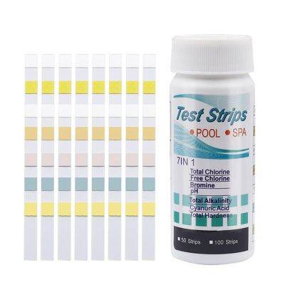 7 In 1 Pool Spa Hot Tub Water Test Strips สปาแถบทดสอบสำหรับคลอรีนทั้งหมด/ฟรี