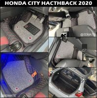 พรมปูพื้นรถยนต์ 7D HONDA CITY Hacthback 2020 พรม7D QJ VIP เสริมใยดักฝุ่น หนาพิเศษ รวมแผ่นท้าย ปิดเบาะ