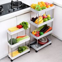 Rolling Shelf Cart With Wheels Slim Kitchen Storage Cart Movable Gap Storage Rack Bathroom Slim Rack Trolley Cart Organizer