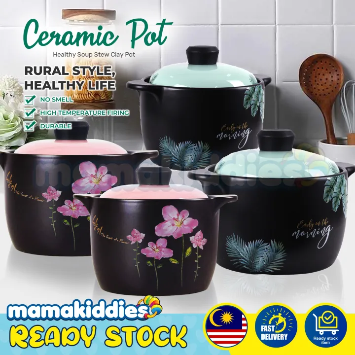 High-Quality Ceramic Soup Pot Black Casserole Pot High Temperature Household