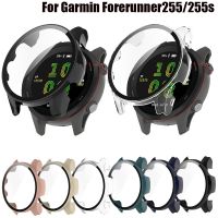 2 In1ชิ้นเคสป้องกันเต็มรูปแบบสำหรับ Garmin Forerunner 255 255S ฝาครอบปกป้องหน้าจอแก้วเปลือกแข็งกรอบเคสกันกระแทก + ฟิล์ม