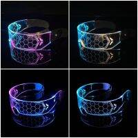 7 Color Decorative Punk Glasses Colorful Luminous Glasses LED Light Up Eyeglasses for Bar KTV Halloween Punk Party B03E