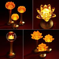 ❒☍ Wholesale of glazed lotus lanterns Bodhisattva and supply lamps colorful one pair rechargeable lamps the