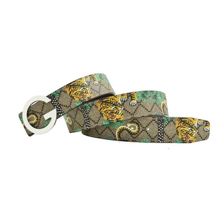 western-fashion-men-leather-belt-blue-flower-print-green-flower-tiger-pattern-smooth-g-buckle-strap