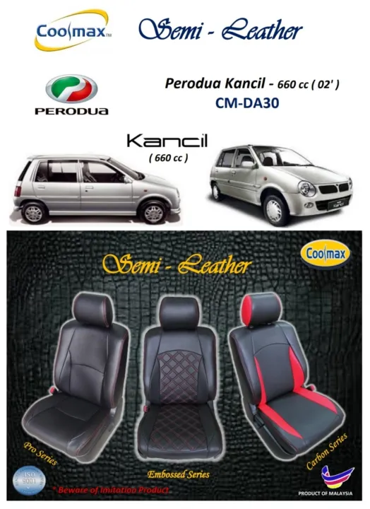 Coolmax Semi Leather Perodua Kancil 660cc 02' ( Car Seat Cover
