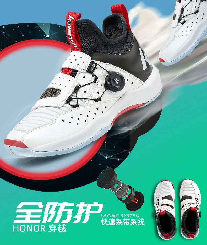 Kawasaki Badminton Shoes Button Cushioning 2023 Crossing Professional Men's Tennis Sports No-Tie | Lazada PH