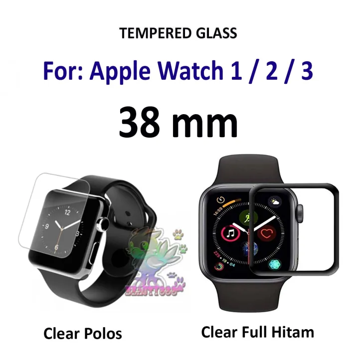 Tempered Glass for Apple Watches 1 / 2 / 3 38 MM Anti Gores Kaca / Screen Guard / Anti Gores Kaca Full Black / Temper Kaca Apple Watch / Temper Jam Apple - Clear | Lazada Indonesia