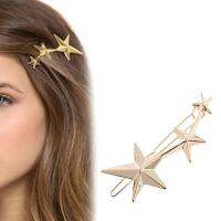 All-match Metal Star Hairpin Girl Hollow Simple One-word Clip Elegant Side Clip Hair Accessories