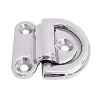 6mm Mirror Polish Marine Grade Stainless Steel Boat Folding Pad Eye Lashing D Ring Tie Down Cleat for Yacht Motorboat Truck