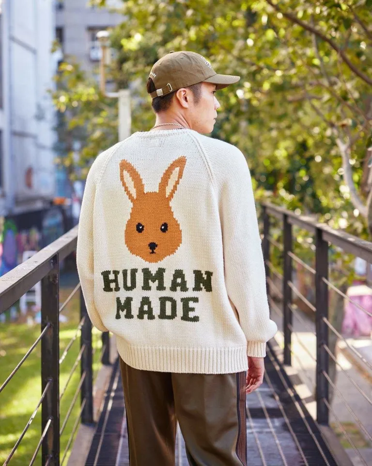 human made rabbit cardigan gray XL