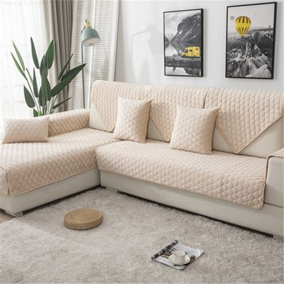 hot！【DT】┋  Thicken Sofa Cover New Soft Cushion Color for Room Non-slip Couch Covers