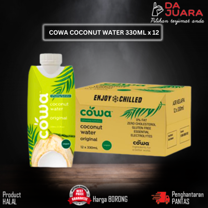 COWA COCONUT WATER 330ML x 12 (HALAL) (LIMIT 3CTN PER ORDER !!!) Lazada