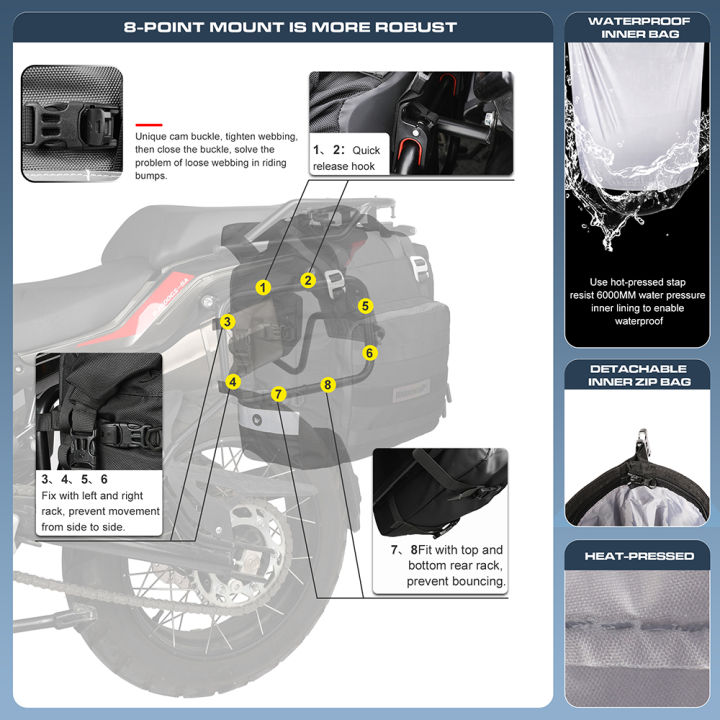 rhinowalk-กระเป๋าข้างรถจักรยานยนต์2ชิ้น-กระเป๋า20l-ปล่อยมอเตอร์เร็วกระเป๋าที่นั่งหลังกันน้ำกระเป๋าถือเดินทาง-dalaman-tas-ใหม่
